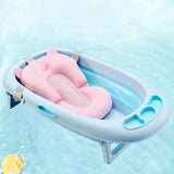 Baby Bath Seat Support Mat Foldable Baby Bath Tub Pad &amp, Chair Newborn Bathtub Pillow Infant Anti-Slip Soft Comfort Body Cushion