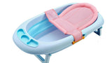 Baby Bath Seat Support Mat Foldable Baby Bath Tub Pad &, Chair Newborn Bathtub Pillow Infant Anti-Slip Soft Comfort Body Cushion