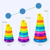 Colorful Animal Stacking Tower: Montessori-inspired Wooden Educational Toy for Early Learning and Playful Development
