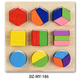 Montessori Inspired Educational Wooden Puzzles: Interactive Hand-Grab Boards for Babies with Tangram Jigsaw Designs