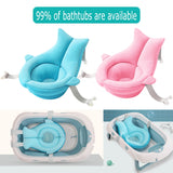 Baby Shower Bath Tub Pad Non-Slip Bathtub Seat Support Mat Newborn Safety Security Bath Support Cushion Foldable Soft Pillow