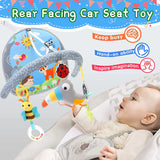Versatile Infant Activity Center: Baby Car Seat Mirror with Hanging Toys for Safe, Stimulating Travel and Play