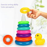Colorful Animal Stacking Tower: Montessori-inspired Wooden Educational Toy for Early Learning and Playful Development