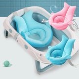 Baby Shower Bath Tub Pad Non-Slip Bathtub Seat Support Mat Newborn Safety Security Bath Support Cushion Foldable Soft Pillow