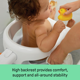 Summer Infant My Bath Seat for Sit-Up Baby Bathing, Sure & Secure Suction Cups, Backrest for Assisted Sitting, Easy Setup & Storage, Gray