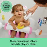 Summer Infant My Bath Seat for Sit-Up Baby Bathing, Sure & Secure Suction Cups, Backrest for Assisted Sitting, Easy Setup & Storage, Gray
