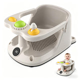 Baby Bath Seat, 6 Months & Up Anti-Slip Baby Bathtub Seat for Sitting Up Infants, Powerful Suction Cups Shower Chair with Rinse Cup, Soft Comfortable Back Support, Safety Infant Bath Tub Accessories
