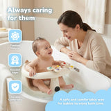 Baby Bath Seat For Babies 6 Months & Up With Built-in Thermometer, Strong Suction Cups & Interactive Toys – Ergonomic Infant Bath Seats For Babies Sitting Up, Safe & Comfortable Design