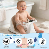 Baby Bath Seat for Babies 6 Months & Up - Bathtub Seats for Babies Sitting Up, Non-Slip,Smart Real-Time Temperature& 4 Suction Cups(Khaki)