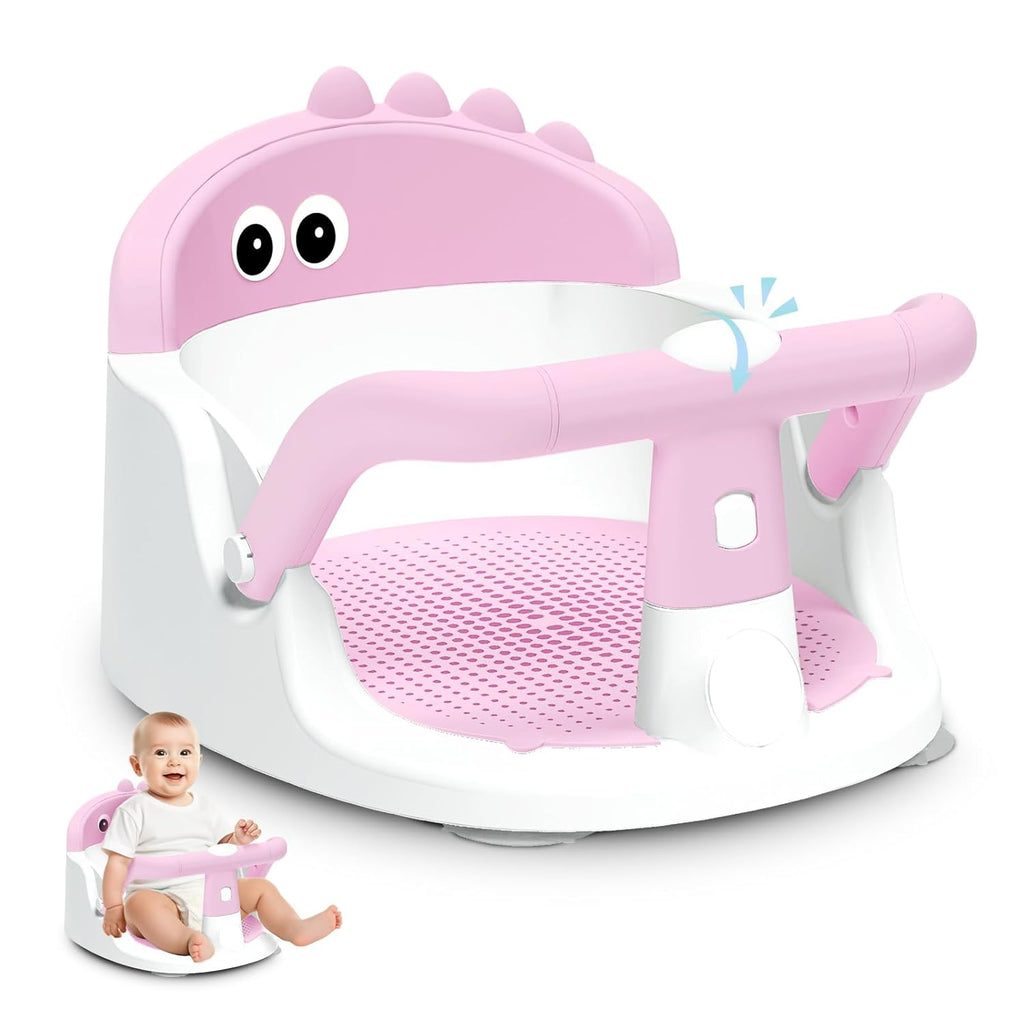 Baby Bath Seat for Babies 6 Months & Up Sitting Up, Non-Slip Baby Bath Chair with Suction Cup, Safe and Comfortable Portable Infant Bath Seat for Bathroom, Bathtub Tub, Easy to Clean