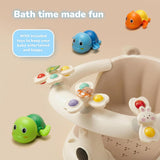 Baby Bath Seat For Babies 6 Months & Up With Built-in Thermometer, Strong Suction Cups & Interactive Toys – Ergonomic Infant Bath Seats For Babies Sitting Up, Safe & Comfortable Design