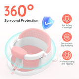 Baby Bath Seat Baby Bathtub - with Strong Suction Cups and 360° Surround Support – Easy Release, Non-Slip Cushion, Lockable Armrests – Infant Bath Chair for Babies 6-24 Months, Pink
