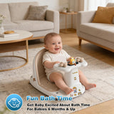 Baby Bath Seat for Babies 6 Months & Up - Bathtub Seats for Babies Sitting Up, Non-Slip,Smart Real-Time Temperature& 4 Suction Cups(Khaki)
