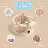Baby Bath Seat For Babies 6 Months & Up With Built-in Thermometer, Strong Suction Cups & Interactive Toys – Ergonomic Infant Bath Seats For Babies Sitting Up, Safe & Comfortable Design