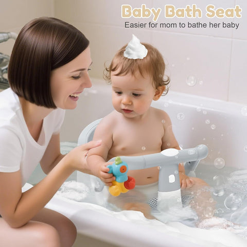Baby Bath Seat for Babies 6 Months & Up Sitting Up, Non-Slip Baby Bath Chair with Suction Cup, Safe and Comfortable Portable Infant Bath Seat for Bathroom, Bathtub Tub, Easy to Clean
