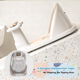 Baby Bath Seat for Babies 6 Months & Up - Bathtub Seats for Babies Sitting Up, Non-Slip,Smart Real-Time Temperature& 4 Suction Cups(Khaki)