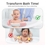 Baby Bath Seat Baby Bathtub - with Strong Suction Cups and 360° Surround Support – Easy Release, Non-Slip Cushion, Lockable Armrests – Infant Bath Chair for Babies 6-24 Months, Pink