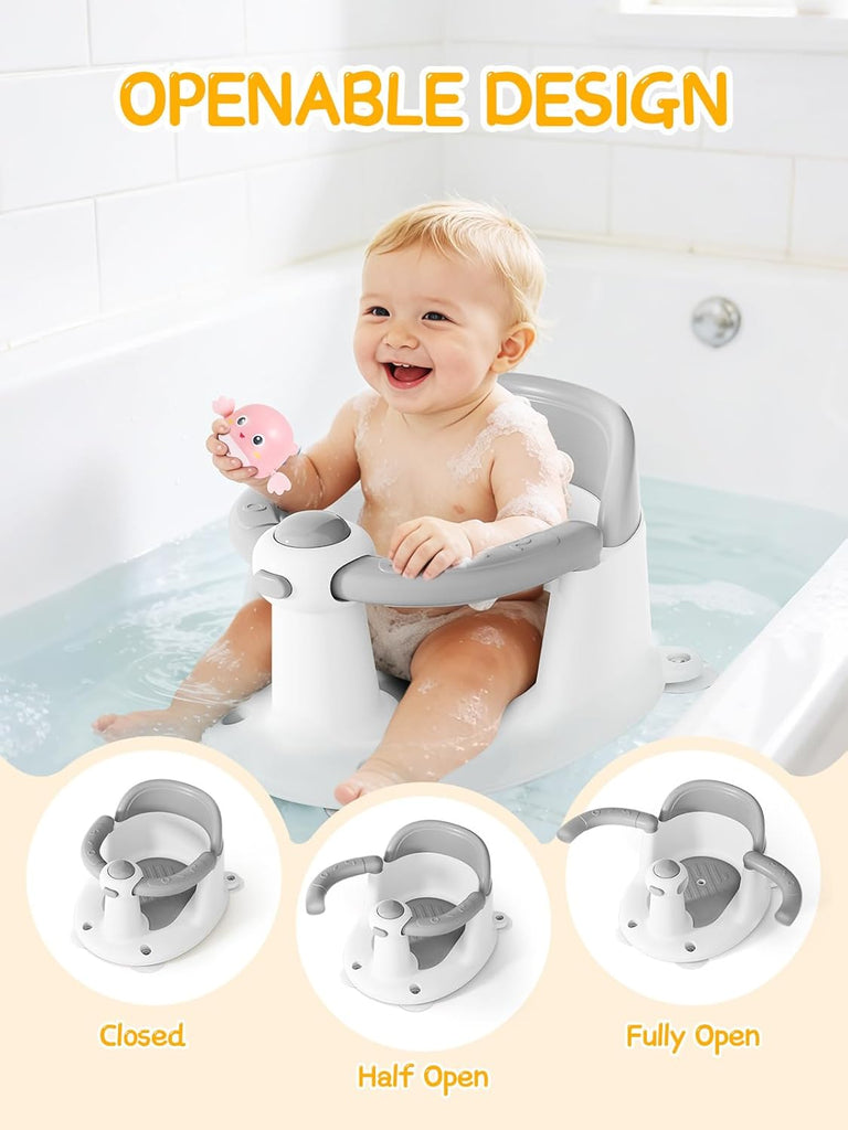 thumbnail image 2 of Baby Bath Seat For 6+ Months | Secure Tub Chair With 3 Bath Toys | Non-Slip Design 2 of 6