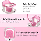 Baby Bath Seat With Temperature Display For Infants 6 Months & Up, Non-Slip Sitting up Bathtub Chair