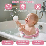 Baby Bath Seat for Babies 5-10 Months & up Non-Slip Toddler Bath Seats for Sitting Up Infant Bathtub Chair with Suction Cups and Soft Cushion for Baby Shower Tub Frog Seat