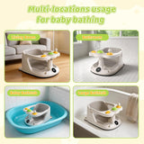 Baby Bath Seat, 6 Months & Up Anti-Slip Baby Bathtub Seat for Sitting Up Infants, Powerful Suction Cups Shower Chair with Rinse Cup, Soft Comfortable Back Support, Safety Infant Bath Tub Accessories