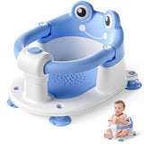 Baby Bath Seat for Babies 5-10 Months & up Non-Slip Toddler Bath Seats for Sitting Up Infant Bathtub Chair with Suction Cups and Soft Cushion for Baby Shower Tub Frog Seat