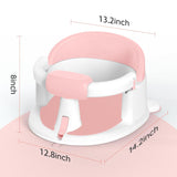 Baby Bath Seat Baby Bathtub - with Strong Suction Cups and 360° Surround Support – Easy Release, Non-Slip Cushion, Lockable Armrests – Infant Bath Chair for Babies 6-24 Months, Pink