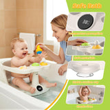 Baby Bath Seat, 6 Months & Up Anti-Slip Baby Bathtub Seat for Sitting Up Infants, Powerful Suction Cups Shower Chair with Rinse Cup, Soft Comfortable Back Support, Safety Infant Bath Tub Accessories