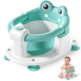 Baby Bath Seat for Babies 5-10 Months & up Non-Slip Toddler Bath Seats for Sitting Up Infant Bathtub Chair with Suction Cups and Soft Cushion for Baby Shower Tub Frog Seat