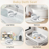 Baby Bath Seat for Babies 6 Months & Up Sitting Up, Non-Slip Baby Bath Chair with Suction Cup, Safe and Comfortable Portable Infant Bath Seat for Bathroom, Bathtub Tub, Easy to Clean
