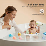 Baby Bath Seat for 8-18 Months, Non-Slip Toddler Bath Chair with Suction Cups & Temperature Display, Ergonomic Infant Bath Seat with Toy Tray, BPA-Free Baby Bath Tub Seat for Sitting Up