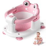 Baby Bath Seat for Babies 5-10 Months & up Non-Slip Toddler Bath Seats for Sitting Up Infant Bathtub Chair with Suction Cups and Soft Cushion for Baby Shower Tub Frog Seat