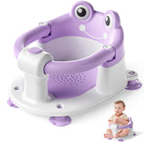 Baby Bath Seat for Babies 5-10 Months & up Non-Slip Toddler Bath Seats for Sitting Up Infant Bathtub Chair with Suction Cups and Soft Cushion for Baby Shower Tub Frog Seat