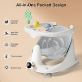 Baby Bath Seat for 8-18 Months, Non-Slip Toddler Bath Chair with Suction Cups & Temperature Display, Ergonomic Infant Bath Seat with Toy Tray, BPA-Free Baby Bath Tub Seat for Sitting Up