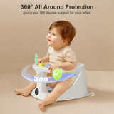 Baby Bath Seat for 8-18 Months, Non-Slip Toddler Bath Chair with Suction Cups & Temperature Display, Ergonomic Infant Bath Seat with Toy Tray, BPA-Free Baby Bath Tub Seat for Sitting Up