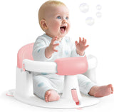 PANUSU Baby Bath Seat for Babies Sitting Up, Non-Slip Bath Chair with Suction Cups, Lockable Armrest and High Back, 6-24 Months
