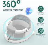 PANUSU Baby Bath Seat for Babies Sitting Up, Non-Slip Bath Chair with Suction Cups, Lockable Armrest and High Back, 6-24 Months