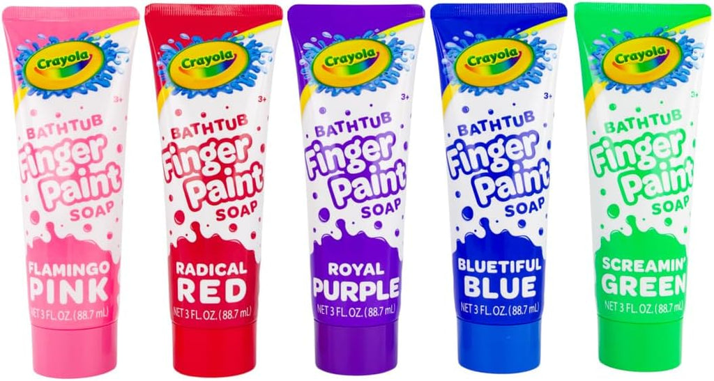 Crayola Bathtub Fingerpaint, 5 Color Variety Pack, 3 Ounce Tubes