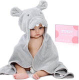 Animal Hooded Baby Towel – Thick Two-Layer Cotton – Hippo