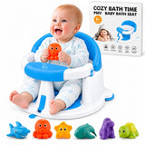 Palok Kisna Baby Bath Seat with 4 Suction Cups for Babies 6+ Months, Non-Slip, Open Design
