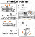 MoreFeel Collapsible Baby Bathtub for Newborns with Thermometer, Hooded Towel and Cushion