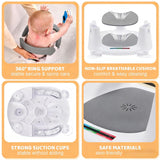 Baby Bath Seat for Babies 6 Months & Up with Temperature Card, Open Backrest and One-Touch Armrests