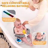 Baby Bath Seat for Babies 6 Months & Up with Temperature Card, Open Backrest and One-Touch Armrests