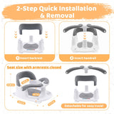 Baby Bath Seat for Babies 6 Months & Up with Temperature Card, Open Backrest and One-Touch Armrests