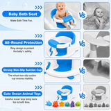 Palok Kisna Baby Bath Seat with 4 Suction Cups for Babies 6+ Months, Non-Slip, Open Design – photo 6
