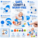 Palok Kisna Baby Bath Seat with 4 Suction Cups for Babies 6+ Months, Non-Slip, Open Design – photo 7