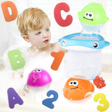 MoraBaby Foam Bath Letters and Numbers with Fishing Net and Organizer Bag