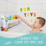 Comfylife Large Bath Toy Organizer with 3 Compartments and Adhesive Hooks