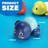 Wind-Up Swimming Turtle Bath Toys for Toddlers, 3 Pack