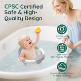 PANUSU Baby Bath Seat for Babies Sitting Up, Non-Slip Bath Chair with Suction Cups, Lockable Armrest and High Back, 6-24 Months
